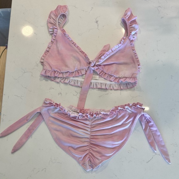 LoveShackFancy Pink Ruffle Bikini Set Elena Bottom & Claudia Top - Picture 4 of 8